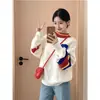 Suéter Pulóver de Punto de Cuello Redondo con Diseño Color-Blocking Estilo Coreano Otoño e Invierno 2025 Ropa Exterior Holgada Top de Punto de Alta Gama Informal