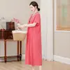 Vestido de Algodón y Seda de Verano para Mujer, Corte Holgado, Adelgazante, para Madres de Mediana Edad y Mayores, Falda Acampanada, Nuevo Modelo 2026, Artículo Popular de Moda de Este Año