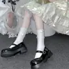 Meias Lolita Japonesas Pretas com Laço Curtas e de Comprimento Médio para Crianças jk Verão Japonês Finas Lolita