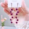 Pendientes elegantes con borlas largas de rosa y aguja de plata S925, pendientes colgantes de rosa de súper hada de celebridades de Internet, venta al por mayor