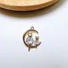 Accesorios para joyería diy colgante bañado en cobre y oro copo de nieve amor circonita microincrustada pulsera collar materiales hechos a mano con cuentas