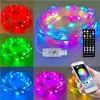 Cadena de luces LED mágica Bluetooth inteligente nueva transfronteriza, control de punto DIY, línea de cuero, cambio de color RGB, impermeable para exteriores, decoración navideña