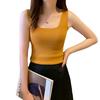 Camisola de seda de hielo para mujer, otoño, corte ajustado, sexy, sin mangas, de punto, para llevar debajo, chaqueta, una generación de cabello