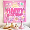 Tapiz de cumpleaños para fotografía de fondo, tela para colgar, decoración de fiesta infantil, diseño de escena de reunión, fondo de pared para fotografía