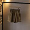 [Bizheng] 2024 verano nuevo artístico simple elástico cintura alta shorts Joker slim pantalones casuales de mujer coreanos 1328
