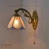 Lámpara de pared para dormitorio Estilo Retro Europeo y Americano Restaurante Cafetería Bar Pasillo Balcón Arte Creativo Vidrieras Nostálgicas