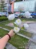 Flores de simulação de casamento branco atacado 6 bela peônia outono requintado peônia casamento estrada decorativo flores falsas