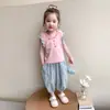 Conjunto de Chaleco para Niña Atuendo de Verano 2026 Nuevo Elegante Sin Mangas Ribete de Encaje Pantalones Cuadros Conjunto de Dos Piezas de Verano para Niños