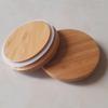 Pote de Armazenamento Redondo de Bambu com Tampa FSC, Tampa de Bambu Selada à Prova de Poeira, Artesanato em Madeira, Recipiente Grande Selado com Carbono
