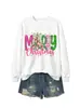 Comercio electrónico transfronterizo de Amazon, sitio europeo, sudadera de moda y divertida para mujer, diseño de copo de nieve de Feliz Navidad, en stock