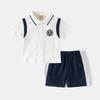 Traje de verano para niños 2025 nuevo para niños pantalones de manga corta dos trajes traje POLO para bebé una generación de cabello