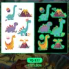 Adesivos de Tatuagem de Dinossauro de Desenho Animado Luminosos para Homens e Mulheres à Prova d'Água e Duradouros Adesivo de Pele Natural para Braço Infantil Brinquedos