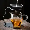 Infusor de té sin perforaciones, infusor de té de taza de ceremonia de alta gama, separador integrado de té y agua, filtro de piedra mineral, soporte para preparar té