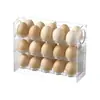 Caja de almacenamiento de huevos con función de giro automático, estante de almacenamiento para puerta lateral de refrigerador, herramienta de almacenamiento de bandeja de huevos específica para cocina, almacenamiento de huevos de pato