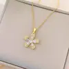 Colar para Mulheres Não Desbota Verão Pequeno e Fofo Temperamento Colar de Aço Titânio Versátil Joia de Alto Padrão Corrente Simples para Clavícula