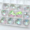 Atacado 18mm/14mm/10mm Pêssego Coração Cristal Pingente Coração-em-formato Electroplated Aurora Pulseira Acessórios Amor Acessórios