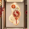 Pintura Decorativa Feng Shui para el Recibidor con Acabado de Lujo, Arte de Pared con Luces para el Pasillo de la Sala de Estar, Pintura Colgante de Cara a la Puerta