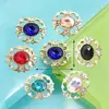 Popular hebilla de flor de aleación con pedrería de cristal para accesorios de cabello, zapatos, ropa, bolsos, accesorios para la cabeza, joyería DIY, suministro directo del fabricante