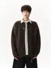 Jaqueta Cardigan de Tricô Color Block Estilo Americano Masculino Outono Solta Estilo Preguiçoso Marca Tendência Versátil Casual Cardigã com Botões