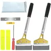 Raspador de Mango Corto con Funda, Cuchillo Limpiador, Cuchillo para Eliminar Juntas de Pared, Herramienta para Limpiar Paredes, Pala para Piso, Cuchillo para Vidrio
