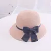 Chapéu de Palha de Verão para Crianças Pequena Bolsa de Palha Laço Doce Fofo Menina Protetor Solar Chapéu de Sol Bolsa conjunto Novo