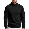 Moletom Masculino Outono Inverno Pesado com Gola Alta, Zíper Duplo, Lã Quente, para Uso Externo, Solto, Casual