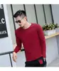 Ropa interior popular otoño e invierno camiseta de manga larga para hombre delgada elástica ajustada camiseta de manga larga para hombre color liso casual camisa base moda
