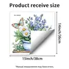 Adesivos de Parede Flor Colorida Azul Transfronteiriços Adequados para Decoração e Embelezamento de Sala de Estar, Quarto, Hall de Entrada, Corredor, Adesivos de Parede Autoadesivos Atacado