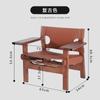 Silla Individual de Madera Maciza Casual Simple Retro Nórdica con Respaldo Ajustable Silla Sofá de Sala de Estar de Cuero de Sillín de Lujo Ligero Moderna