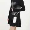 Estilo perfumado pequeno transfronteiriço Pérola Celular Pescoço Pendurado Corda Internet Popular Couro Vestindo Corrente de Celular Crossbody Cadeia Acessórios para Mulheres