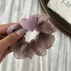 Goma para el pelo de organza estilo coreano con forma de corazón, Suave liga para el pelo de malla con lunares florales, Accesorio para el pelo femenino, Adorno versátil para el pelo
