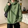 Jaqueta impermeável estampada com capuz, estilo americano, nova, tendência, para homens, outono, letra 2026, jaqueta esportiva para atividades ao ar livre