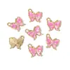 Óleo de Gotejamento em Liga com Pingente Pérola Borboleta Pingente Brincos DIY Feitos à Mão Charms de Brinco Pulseiras Colares Acessórios de Joias