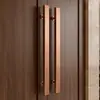 Manija de puerta de vidrio recta de tubo cuadrado, manija de puerta negra de acero inoxidable, puerta corrediza de tubo cuadrado, puerta de montaje en piso, manija grande KTV
