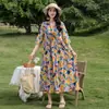 2026 Nueva Bata de Noche Estilo Chino para Mujer, Verano Algodón Seda Vintage Manga Media Vestido para Casa, Talla Grande Holgado Vestido para Mamá