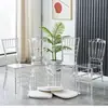 Silla de comedor de cristal transparente, moderna y sencilla, adecuada para bodas, banquetes, hoteles, restaurantes y uso doméstico, estilo bambú, apilable con respaldo