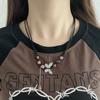 Nuevo collar de cuentas de mariposa estilo chino retro para mujer, diseño de nicho, estilo hip-hop, accesorios de lujo ligeros, cadena de clavícula de alta calidad.