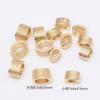 Cuentas espaciadoras ovaladas envueltas en oro de 14 quilates que preservan el color, cuentas con agujeros grandes, joyería de bricolaje, collar, pulsera, accesorios de pulsera, material con cuentas