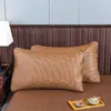 Funda de almohada de paso a paso con esquinas redondeadas de un solo lado, colchoneta de verano para almohada, seda de hielo transpirable y fresca, doble cara, para adultos, simple, un paquete