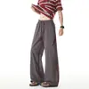 Calça de paraquedista bicolor, calça listrada de verão estilo americano de secagem rápida, folgada, reta, para uso casual ao ar livre na rua, para homens, com um visual descolado e casual.