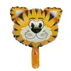 Decoración de fiesta en la jungla globos de foil con cabeza de animal de caricatura, león, tigre, ciervo, mono y otros globos de foil de animales