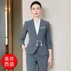 Traje de moda estilo chino para personal de recepción de hotel, nueva ropa de trabajo estilo chino con cierres de botones para departamentos de ventas y joyerías, traje de trabajo para mujer