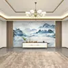 2026 Nuevo Modelo Revestimiento de Pared de Lujo Ligero Estilo Chino para Sala de Estar Pared de Fondo de TV Papel Tapiz Tela de Pared para Sofá Paisaje de Pintura a Tinta Revestimiento de Pared 8D