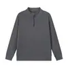 [Personalización Profesional] Sudadera Básica para Hombre Estilo Old Money con Media Cremallera, Forro Polar, Doble Cara, Sudadera de Otoño con Cuello Redondo y Manga Larga
