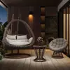 Cadeira de Cesto Suspensa para Exterior, Cadeira Baloiço Ninho de Pássaro para Casa, Cadeira de Rattan, Baloiço Duplo para Jardim, Rede de Descanso para Interior, Sofá Preguiçoso para Varanda