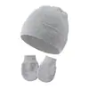 Gorro y Manoplas para Bebé Algodón Infantil Gorro Guantes Set Anti-arañazos Gorro de Hospital para Recién Nacido