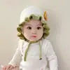 Bonito Gorro de Pescador de Encaje Tejido para Bebé y Mujer con Protección para los Oídos, Sombrero Dulce de Moda Otoño Invierno, Gorro de Lana, Gorro de Bebé, Princesa