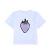 Camiseta Feminina de Verão Dupla Face com Lantejoulas de Morango Estilo Coreano 2026 Versátil Manga Curta Absorvente de Suor Venda por Atacado