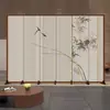 Biombos plegables estilo chino para sala de estar, oficina, restaurante, hotel y salón de té; pared de fondo simple; biombo plegable de lujo ligero