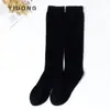 Calcetines de Cachemira para Mujer de Punto Liso Calibre 12, Costilla en la Pantorrilla, a Prueba de Frío y Cálidos, con Elástico Añadido, Largo Debajo de la Rodilla, Nuevos